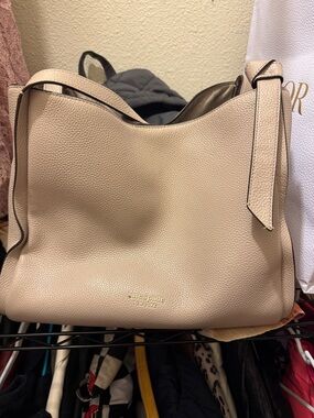 Kate Spade Pebbled Leather Shoulder Bag in Beige